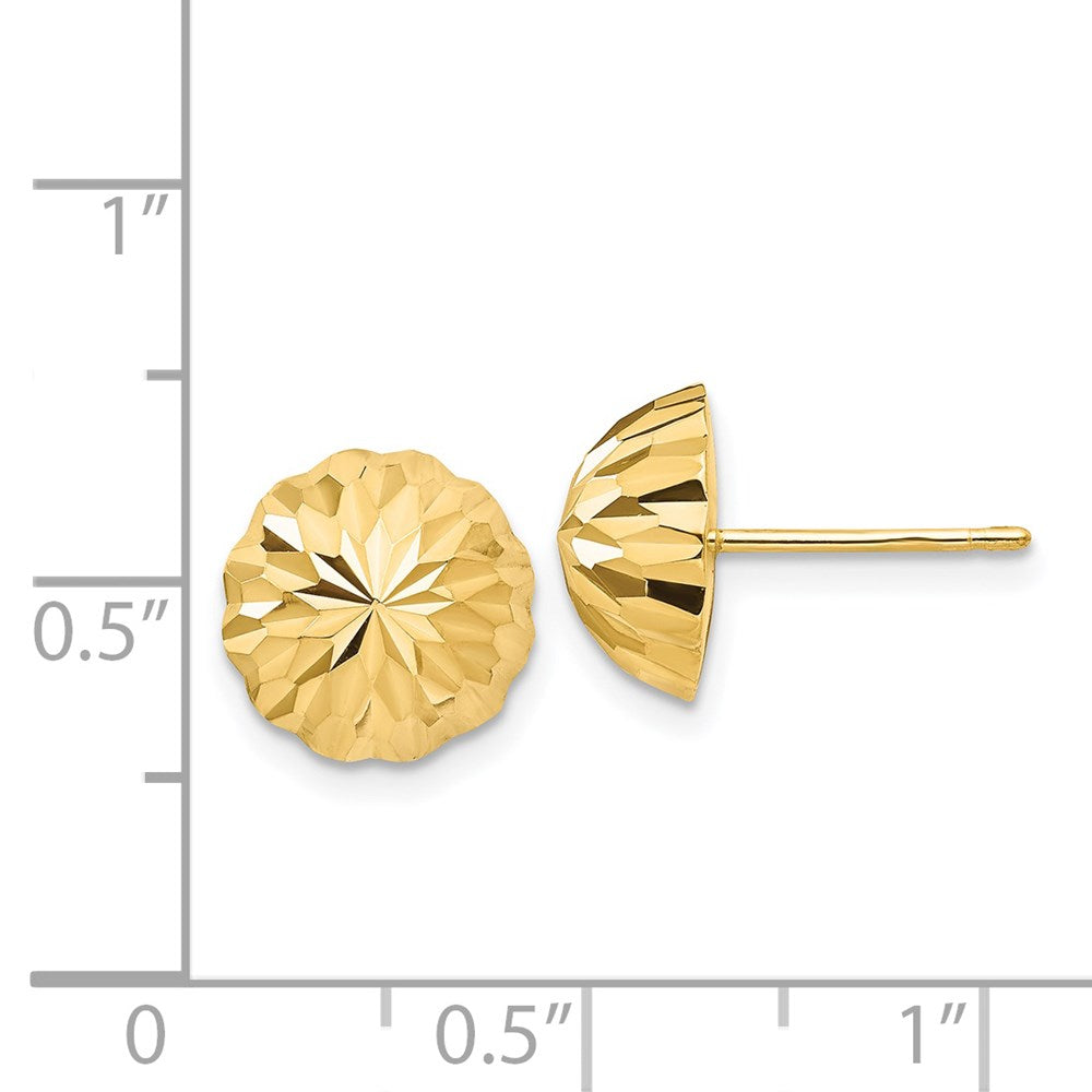 14k Yellow Gold 9.5 mm Domed Post Earrings (0.81 grams)
