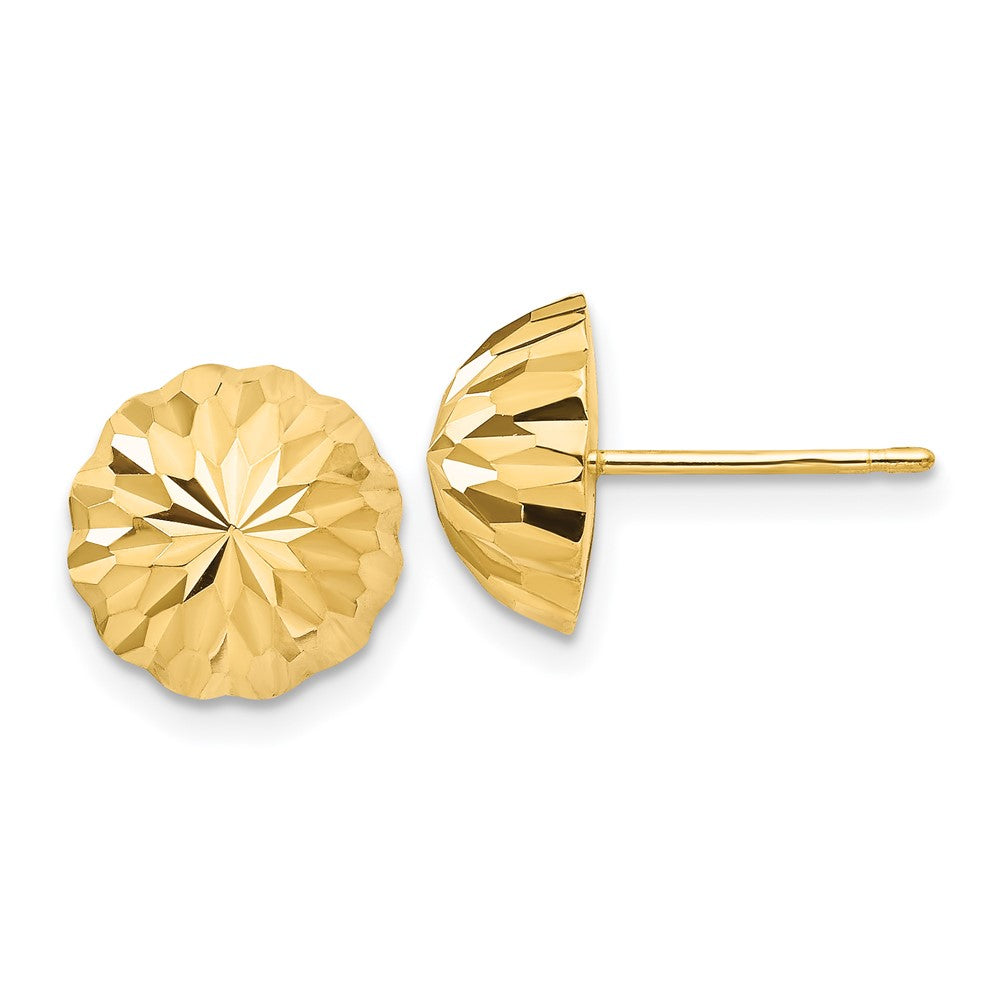 14k Yellow Gold 9.5 mm Domed Post Earrings (0.81 grams)