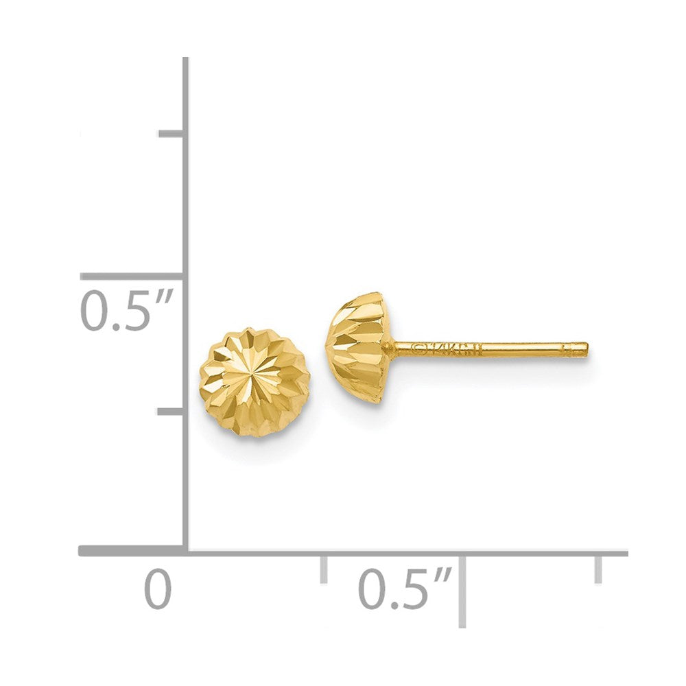 14k Yellow Gold 5 mm Domed Post Earrings (0.31 grams)