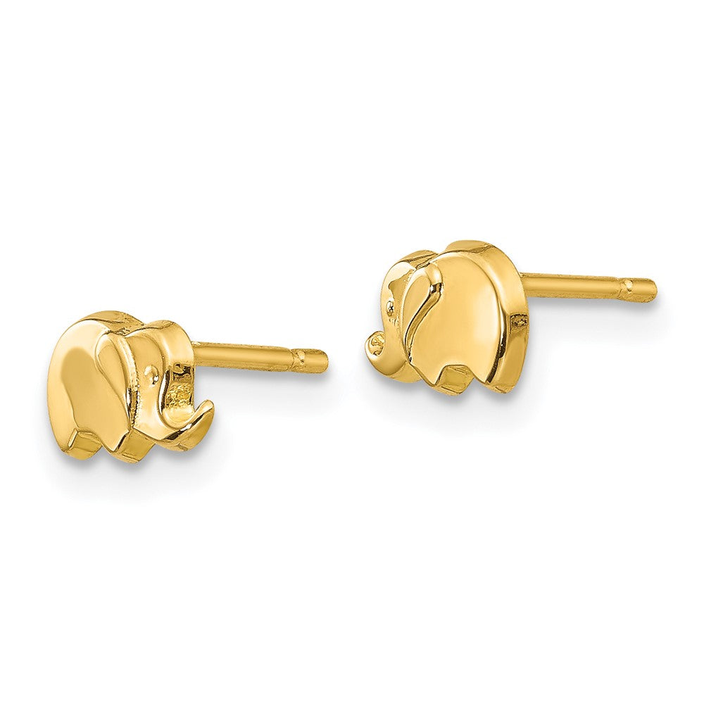 14k Yellow Gold 7 mm Polished Elephant Post Earrings (0.33 grams)