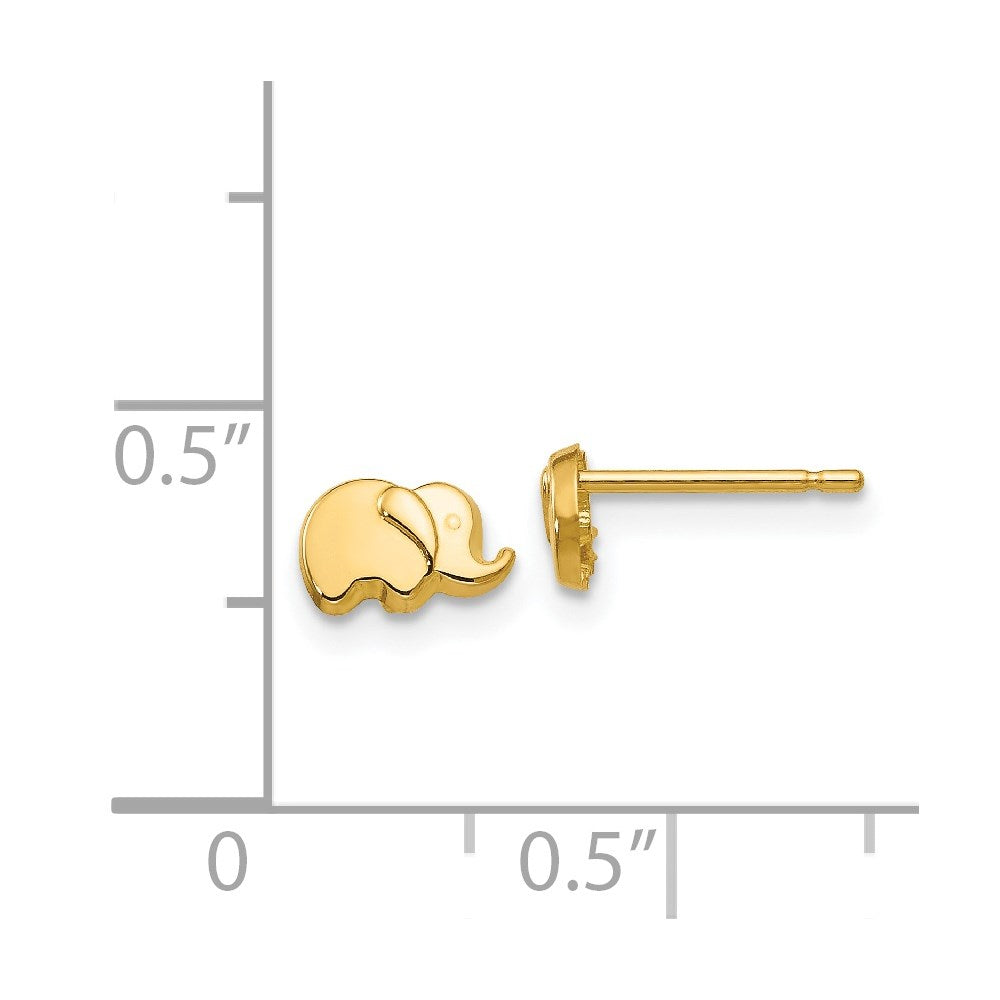 14k Yellow Gold 7 mm Polished Elephant Post Earrings (0.33 grams)
