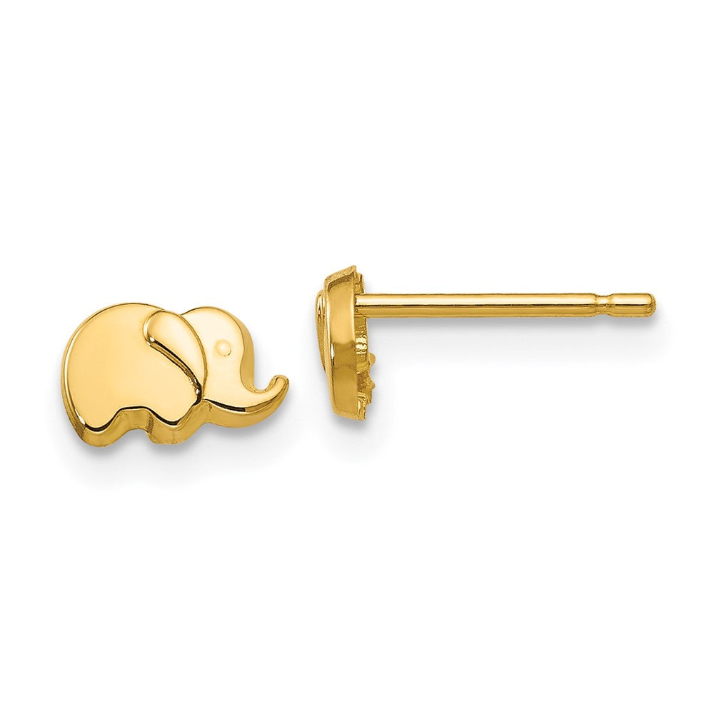 14k Yellow Gold 7 mm Polished Elephant Post Earrings (0.33 grams)