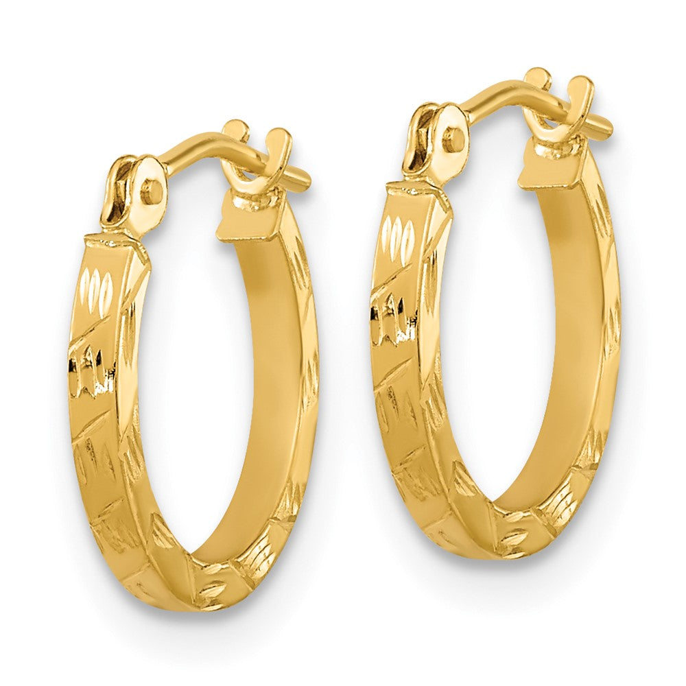 14k Yellow Gold 13 mm Square Tube Hoops (0.47 grams)
