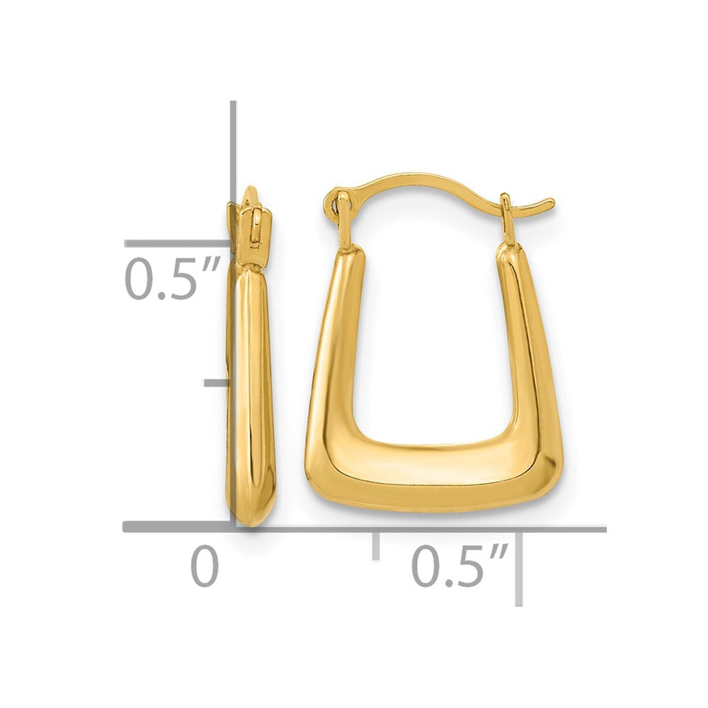 14k Yellow Gold 11.6 mm Polished Hollow Fancy Hoops (0.43 grams)
