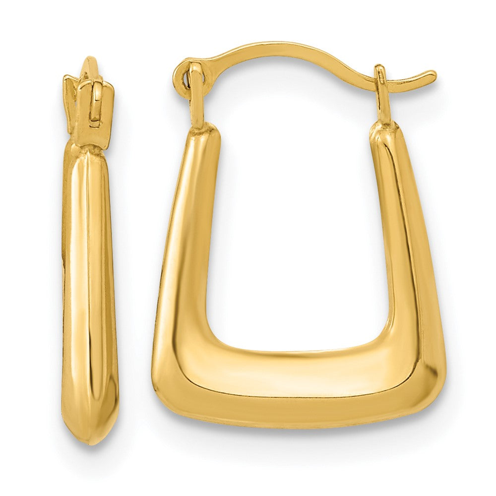 14k Yellow Gold 11.6 mm Polished Hollow Fancy Hoops (0.43 grams)