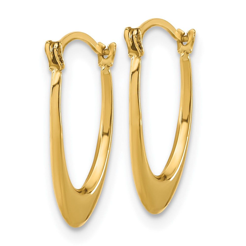14k Yellow Gold 10.2 mm Polished Hollow U-Shaped Hoops (0.35 grams)