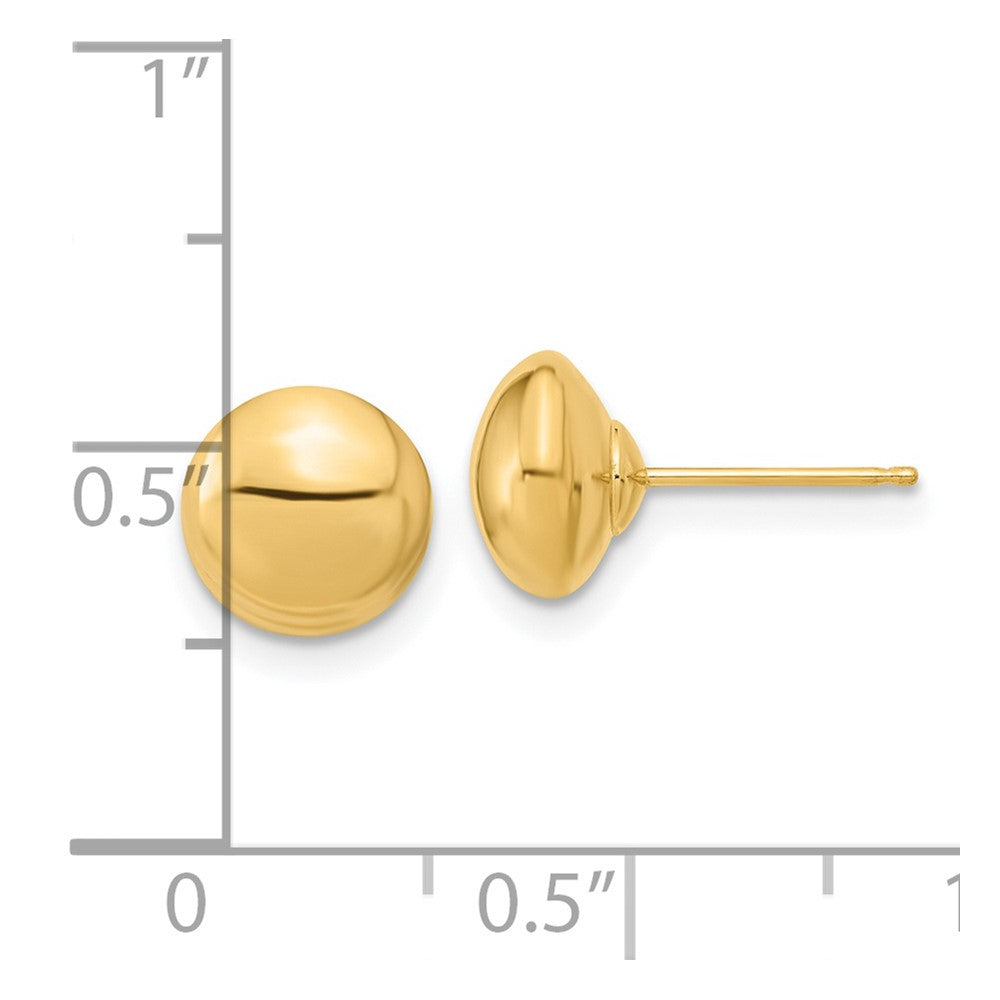 14k Yellow Gold 8 mm Polished Button Post Earrings (0.33 grams)