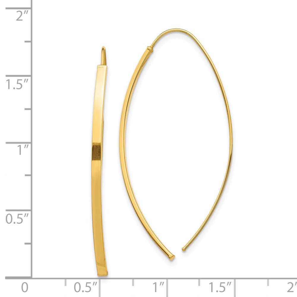 14k Yellow Gold 2 mm Dangle Threader Earrings (1.02 grams)