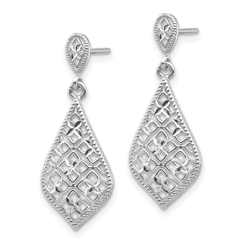 14k White Gold 10 mm Dangle Earrings (1.54 grams)