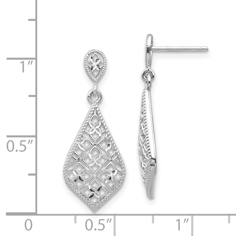 14k White Gold 10 mm Dangle Earrings (1.54 grams)