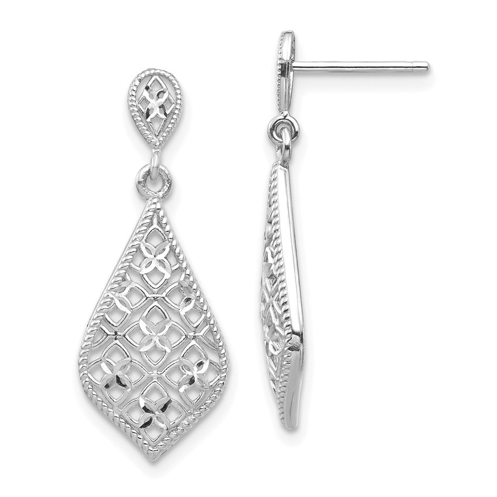 14k White Gold 10 mm Dangle Earrings (1.54 grams)
