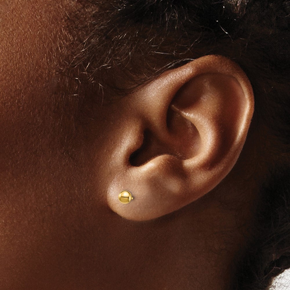 14k Yellow Gold 1 mm Ball Post Earrings Set (0.45 grams)