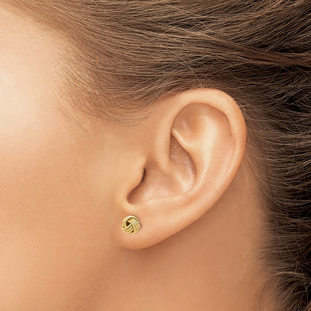 14k Yellow Gold 6.44 mm Love Knot Post Earring (0.52 grams)