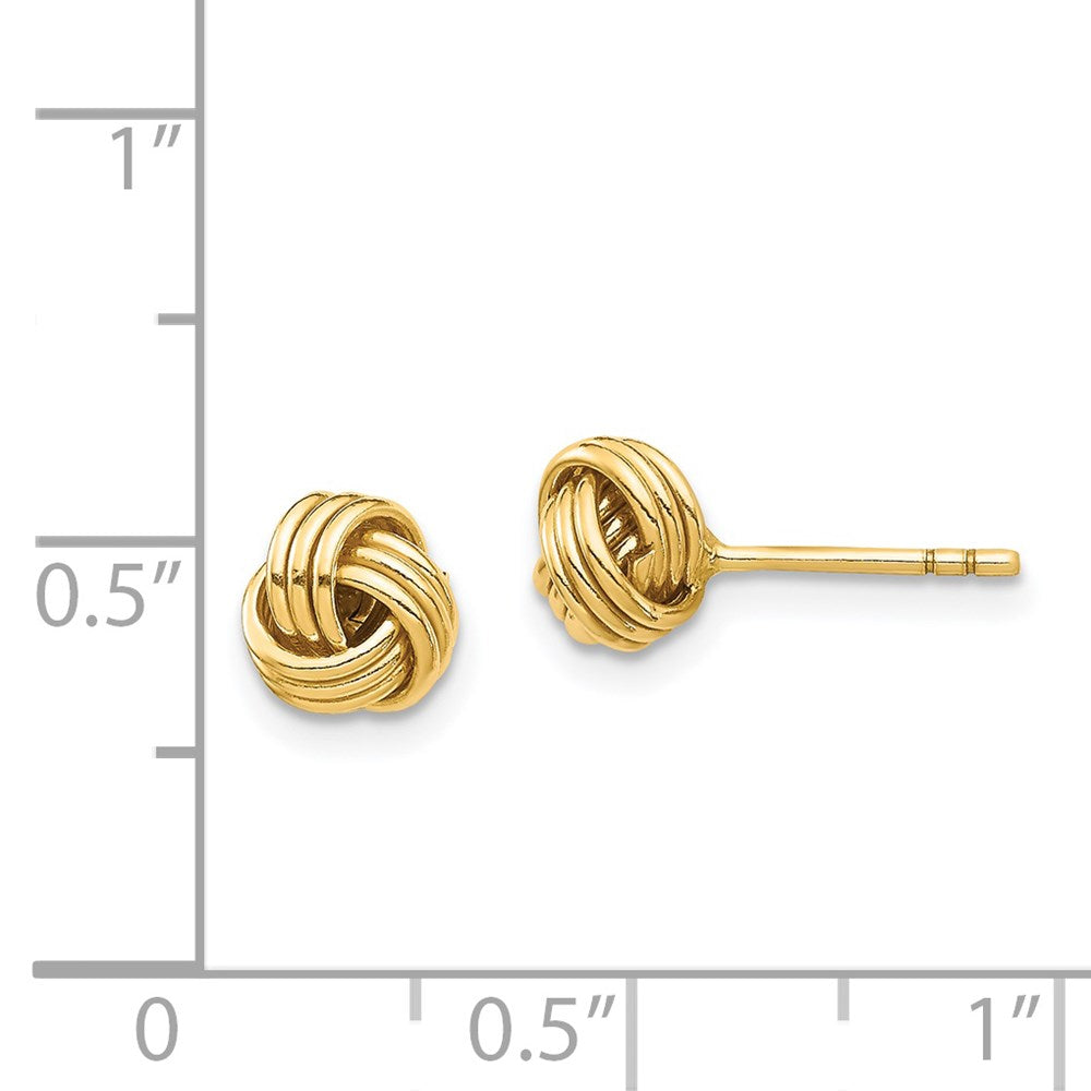 14k Yellow Gold 6.44 mm Love Knot Post Earring (0.52 grams)