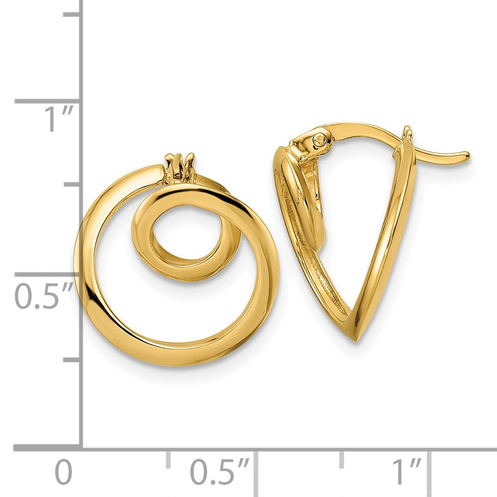 14k Yellow Gold 16.5 mm Polished Circle Earrings (1.43 grams)