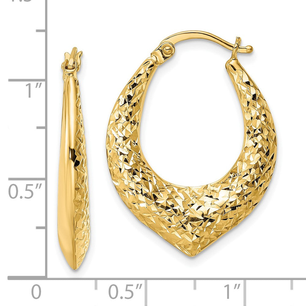 14k Yellow Gold 21.8 mm D/C Hoop Earring (0.29 grams)