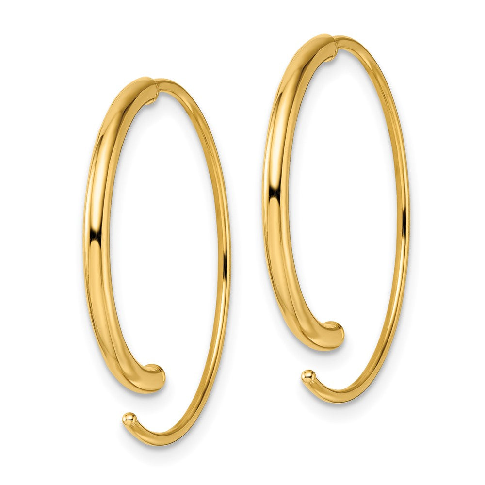 14k Yellow Gold 28 mm Polished Threader Earrings (1.71 grams)