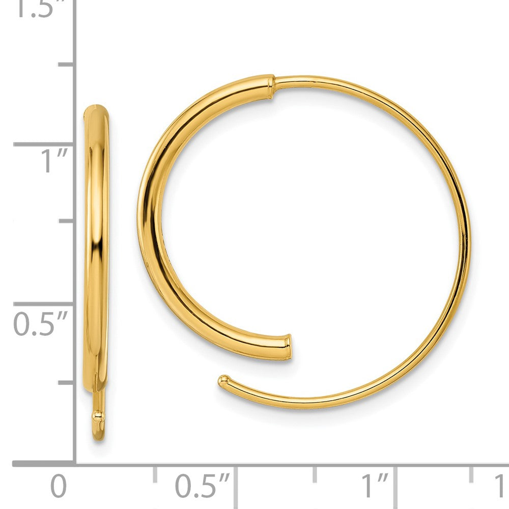 14k Yellow Gold 28 mm Polished Threader Earrings (1.71 grams)