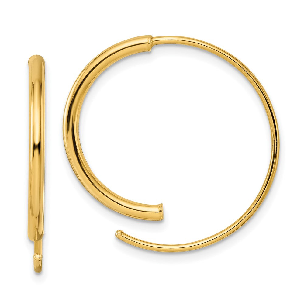14k Yellow Gold 28 mm Polished Threader Earrings (1.71 grams)