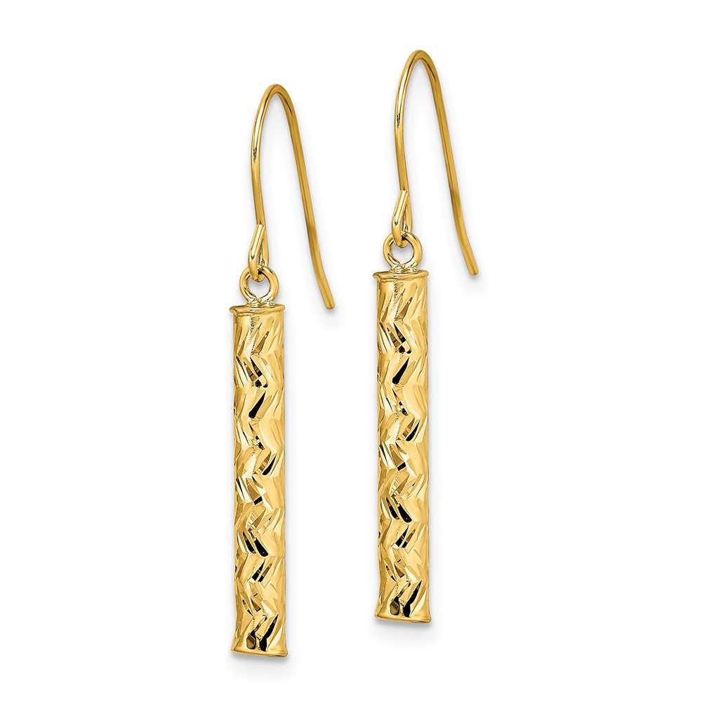 14k Yellow Gold 3.15 mm Polished Dangle Earrings (1.05 grams)