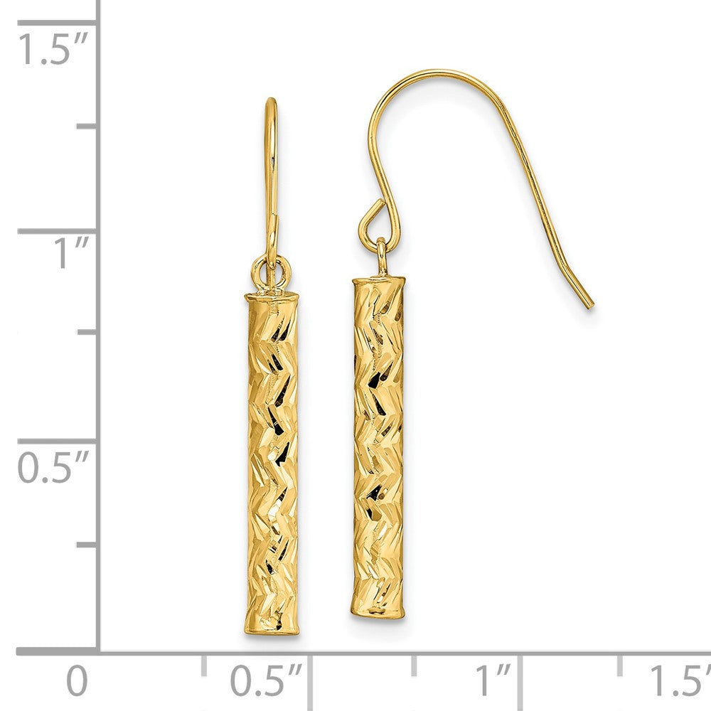 14k Yellow Gold 3.15 mm Polished Dangle Earrings (1.05 grams)