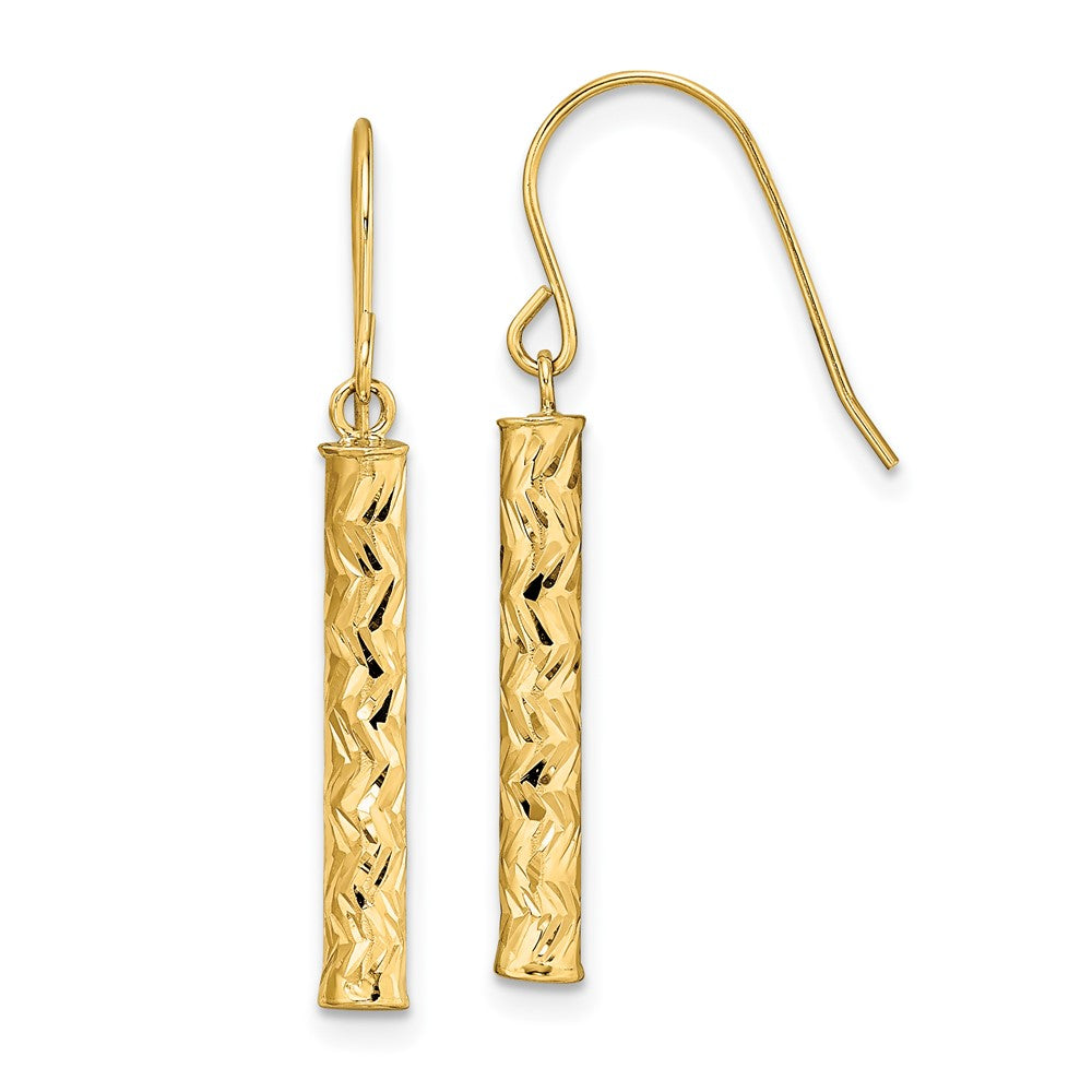 14k Yellow Gold 3.15 mm Polished Dangle Earrings (1.05 grams)
