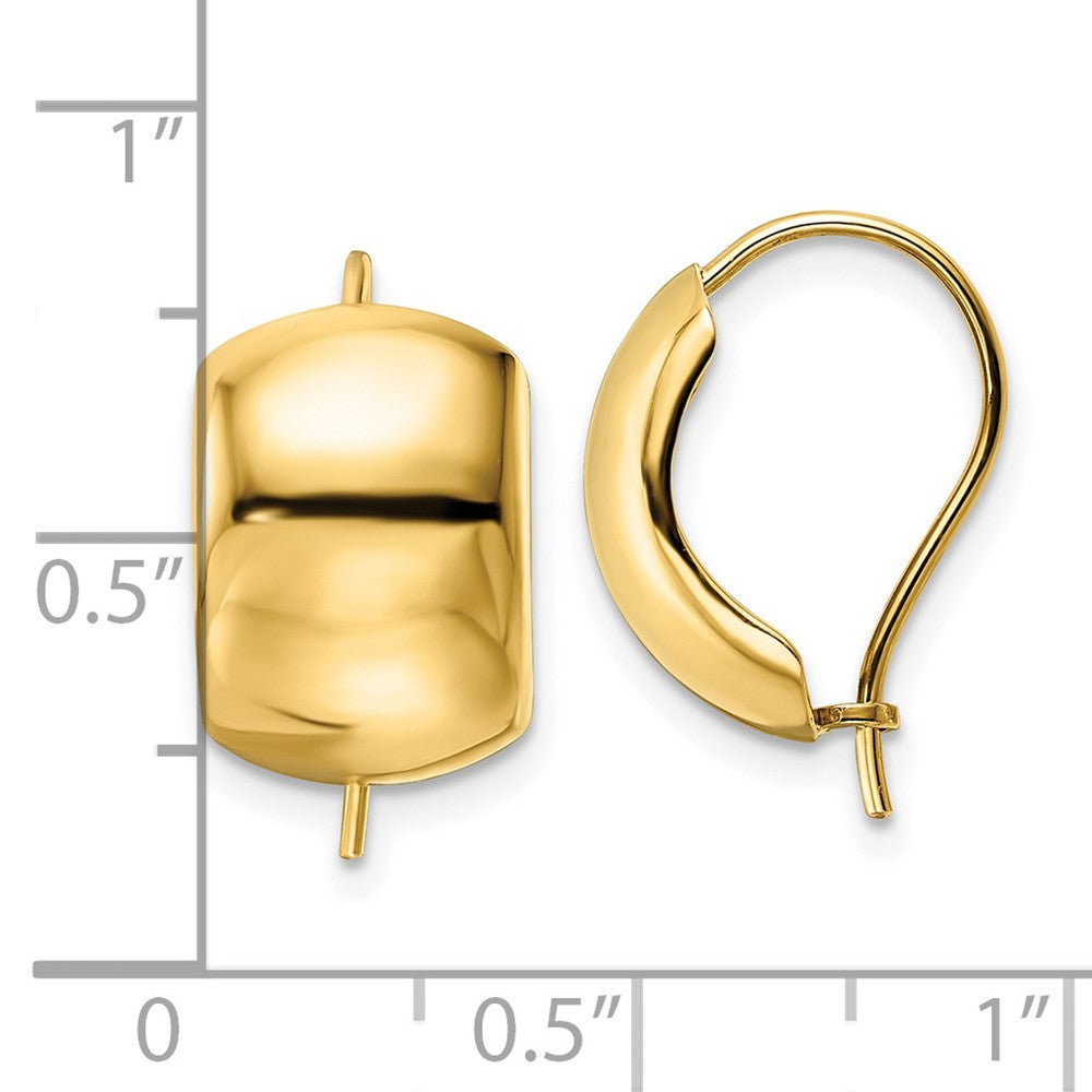 14k Yellow Gold 10 mm Polished Earrings (1.52 grams)