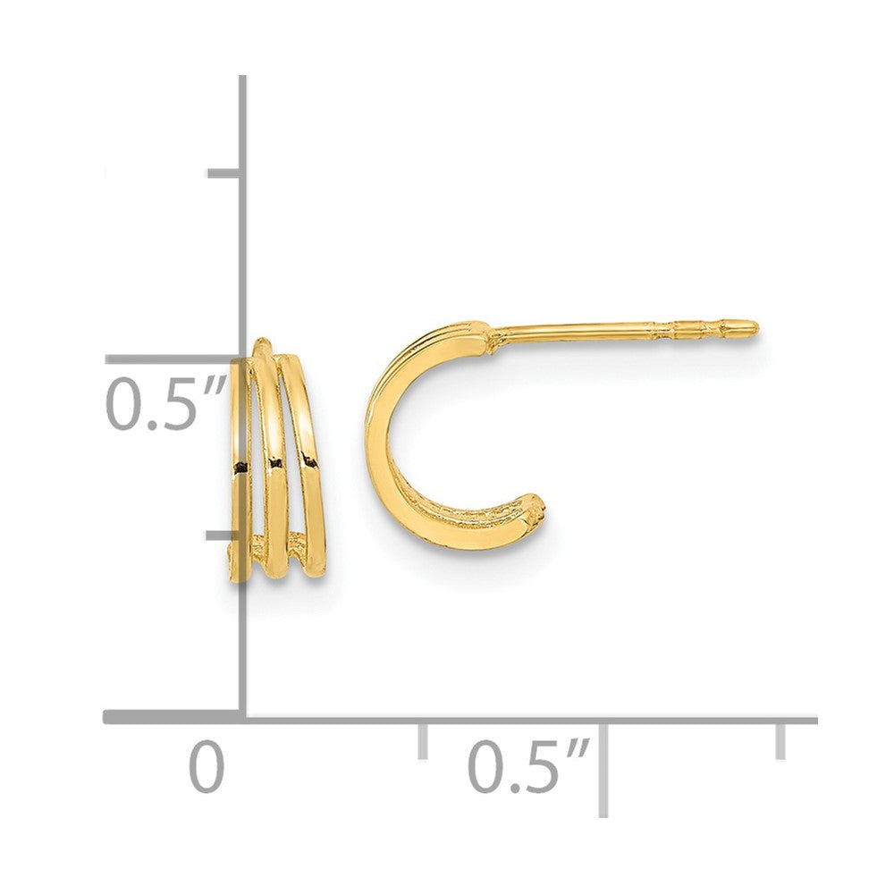 14k Yellow Gold 6.75 mm Polished Hoop Post Earrings (0.69 grams)