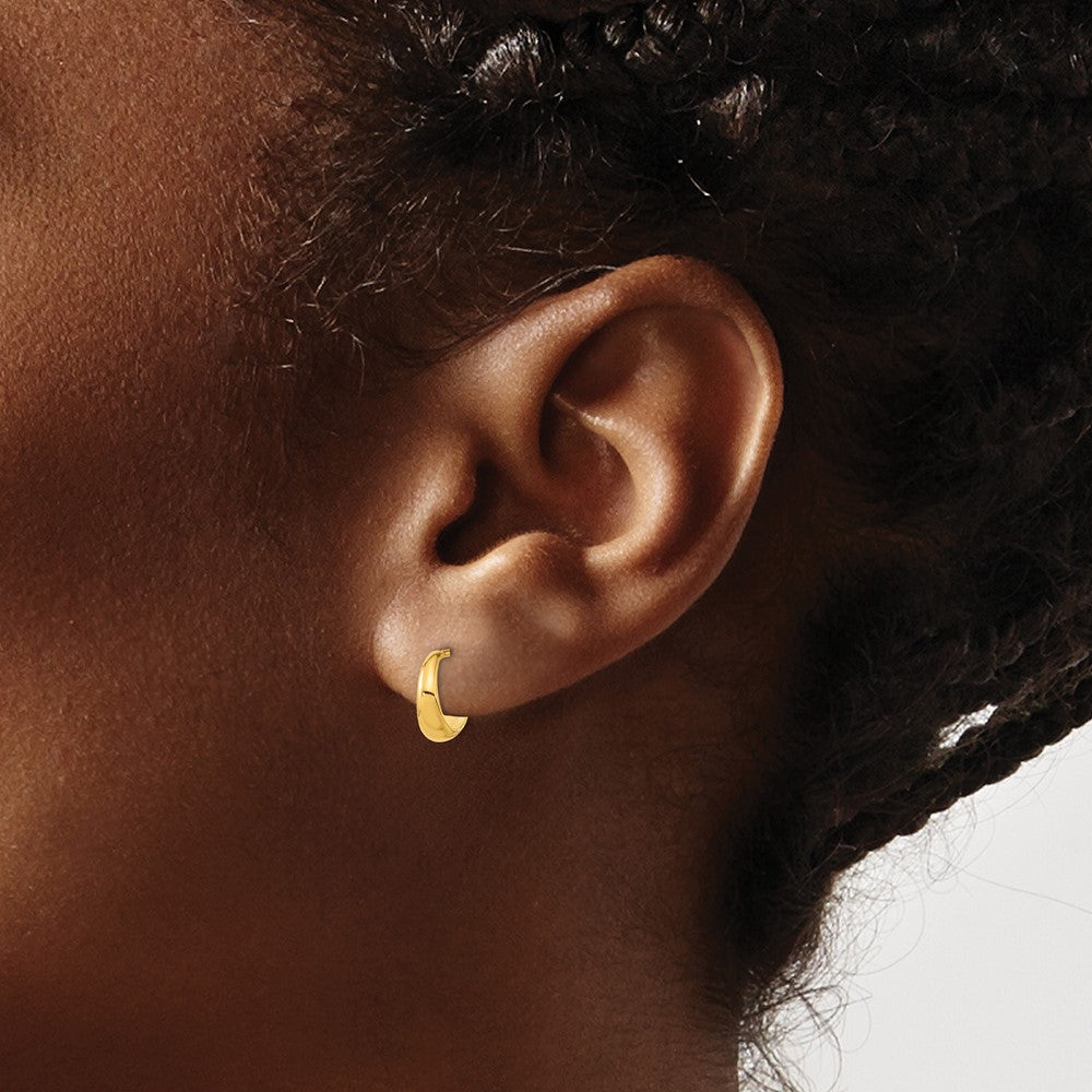 14k Yellow Gold 8 mm Polished Hoop Post Earrings (0.71 grams)