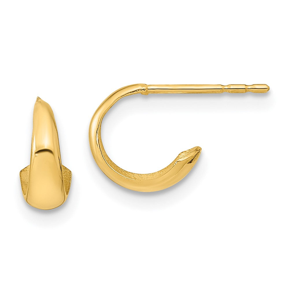 14k Yellow Gold 8 mm Polished Hoop Post Earrings (0.71 grams)