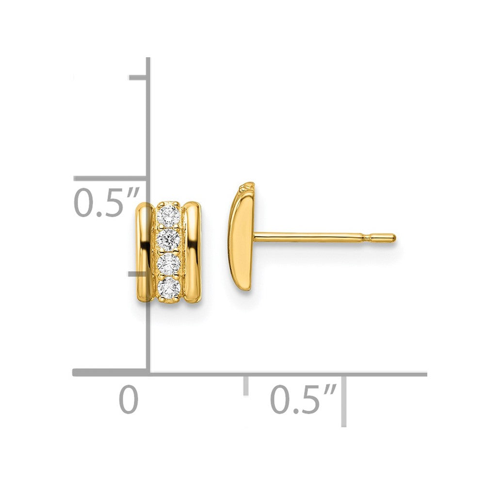 14k Yellow Gold 4.5 mm CZ Post Earrings (0.67 grams)