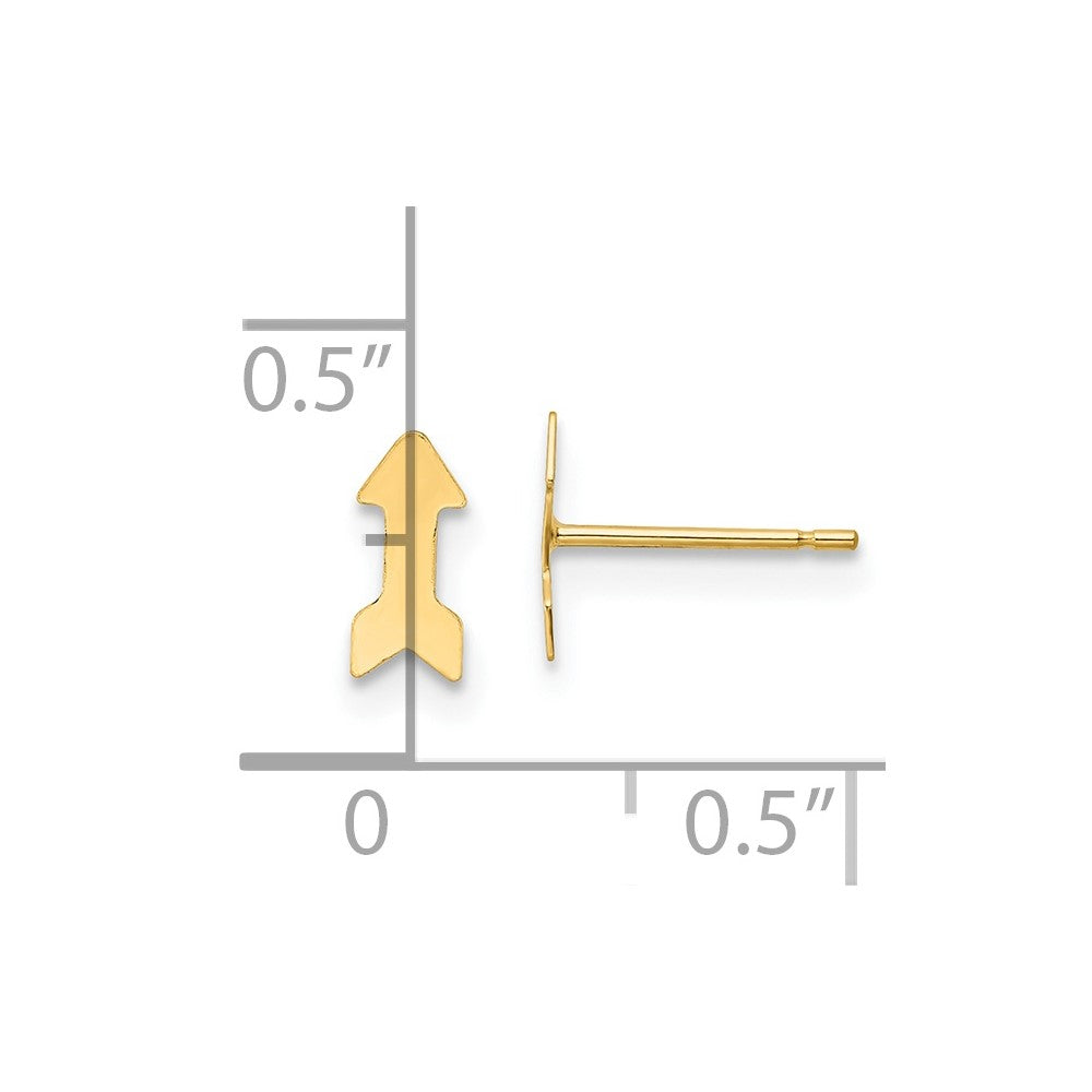 14k Yellow Gold 7.5 mm Polished Arrow Post Earrings (0.15 grams)