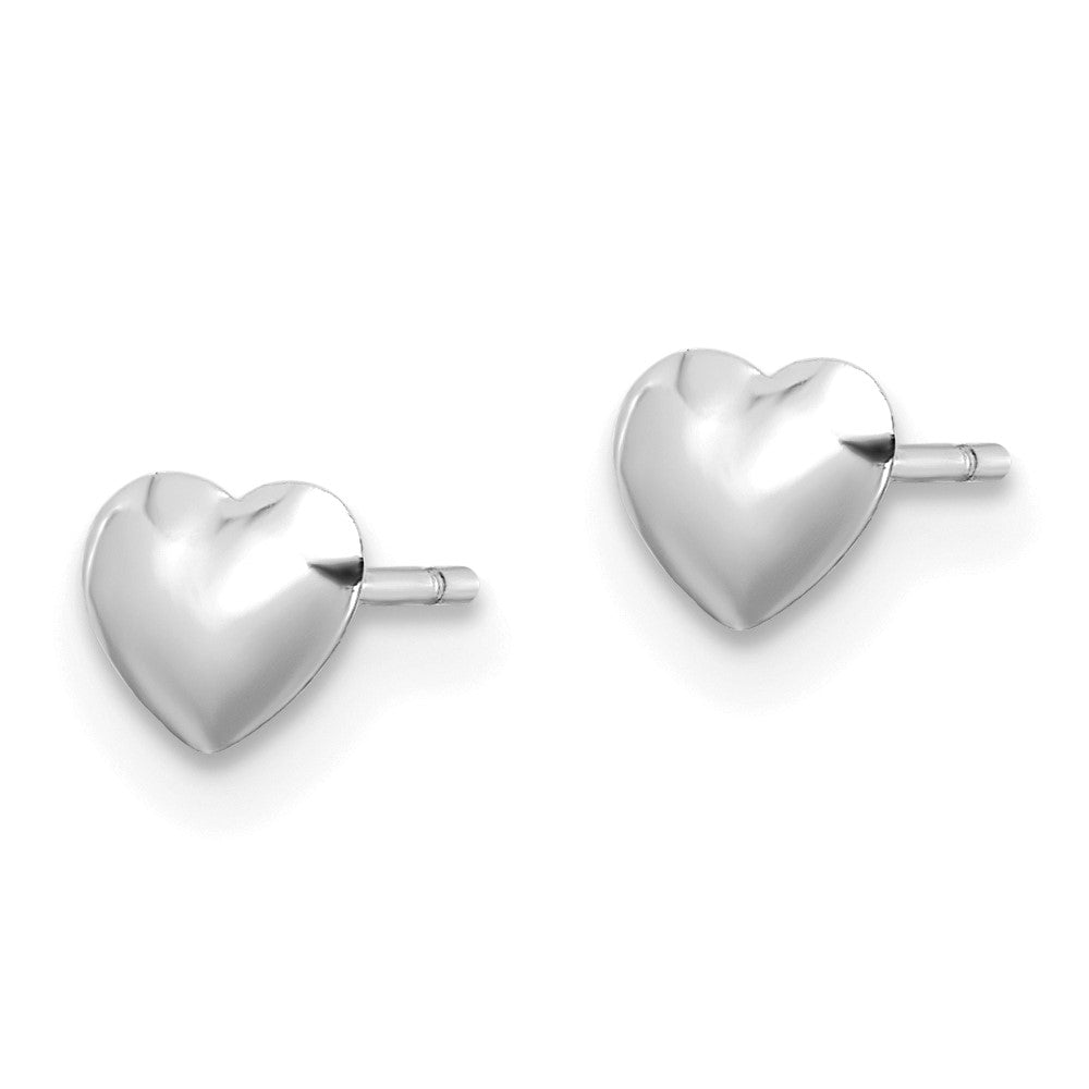 14k White Gold 5.25 mm Polished Heart Post Stud Earrings (0.11 grams)