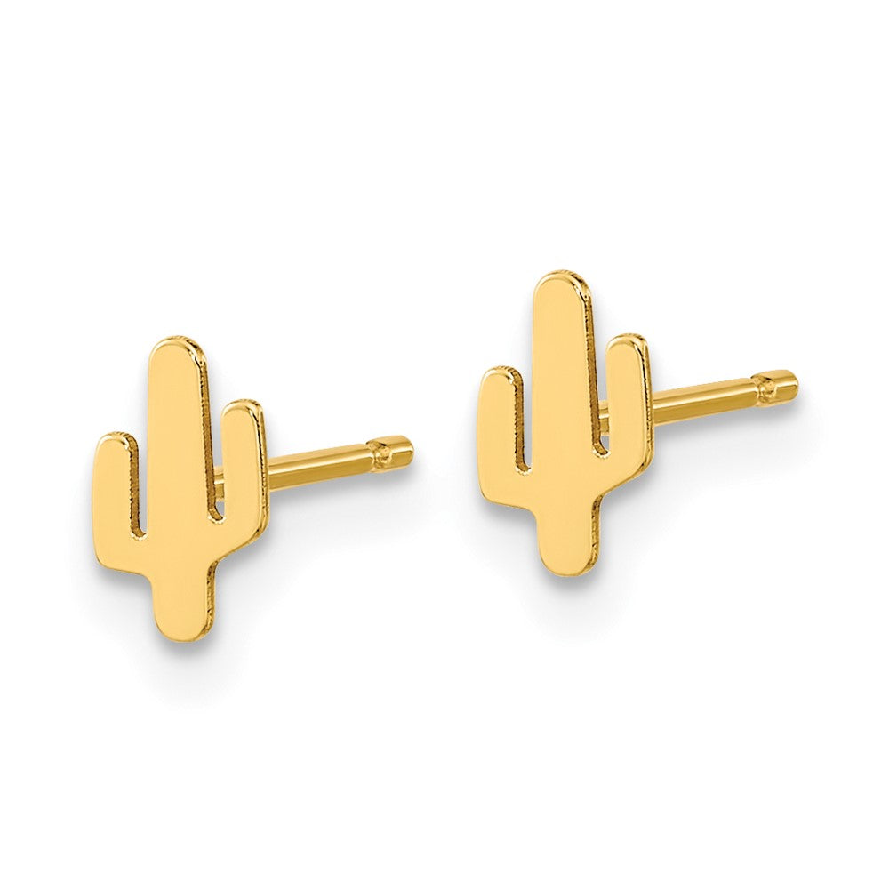 14k Yellow Gold 4.25 mm Polished Cactus Post Earrings (0.43 grams)