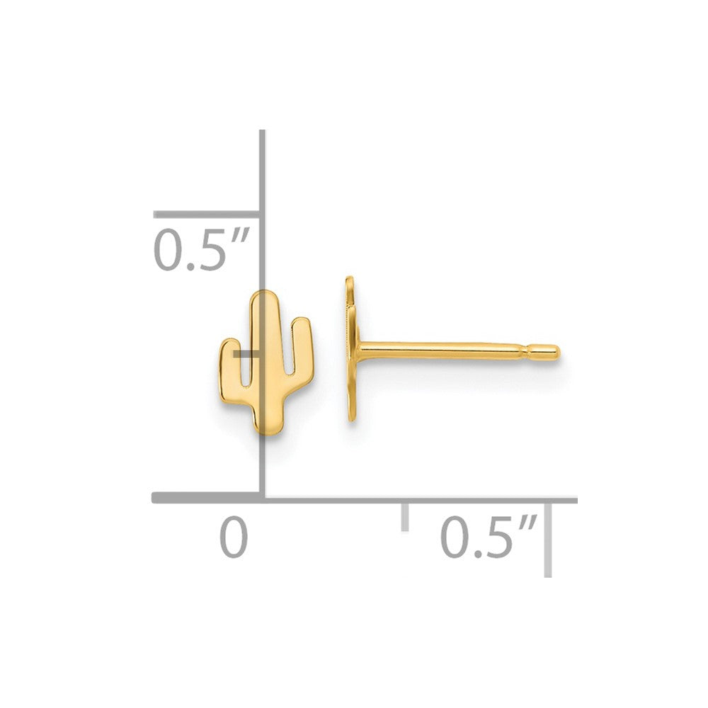 14k Yellow Gold 4.25 mm Polished Cactus Post Earrings (0.43 grams)