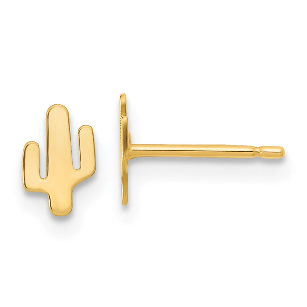 14k Yellow Gold 4.25 mm Polished Cactus Post Earrings (0.43 grams)