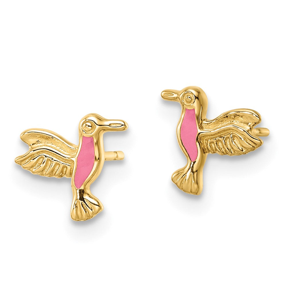14k Yellow Gold 8 mm ngbird Post Earrings (0.48 grams)