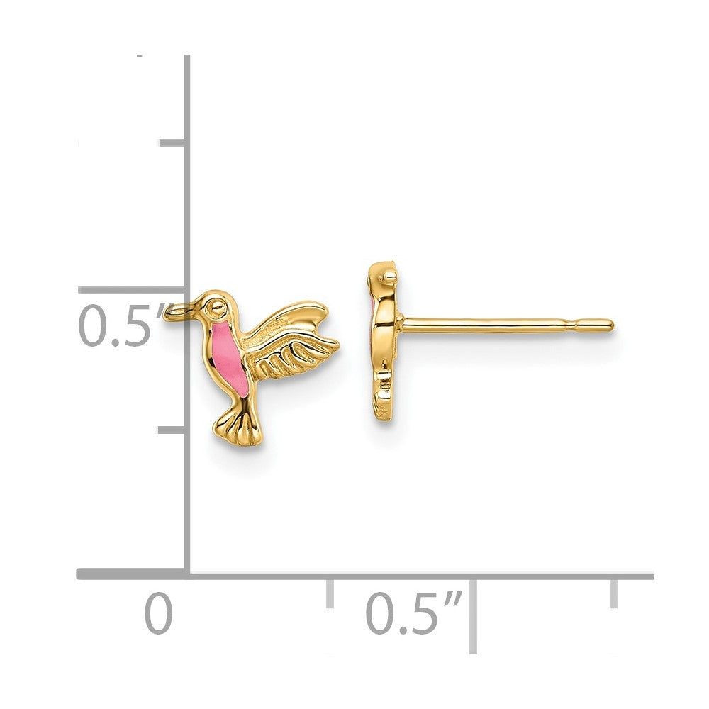 14k Yellow Gold 8 mm ngbird Post Earrings (0.48 grams)