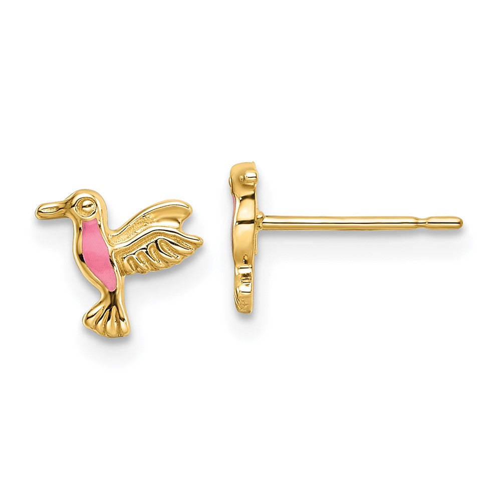 14k Yellow Gold 8 mm ngbird Post Earrings (0.48 grams)