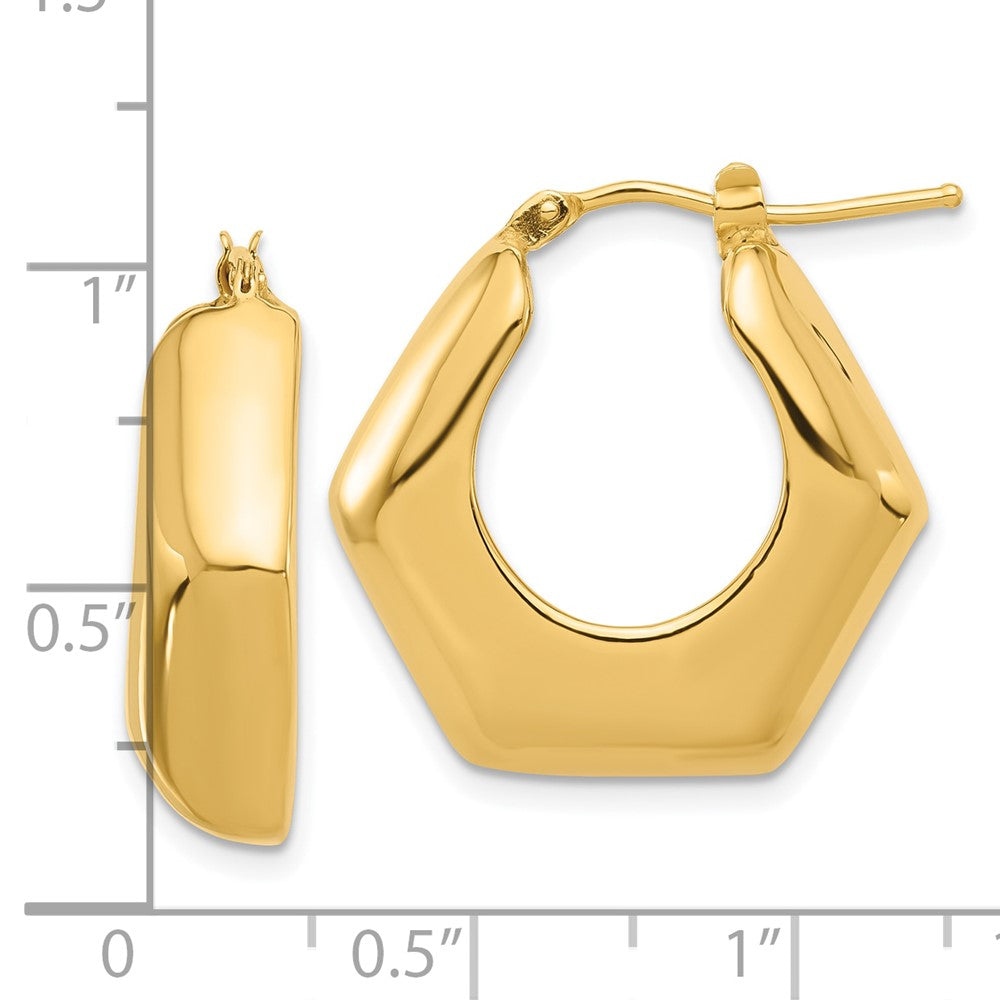 14k Yellow Gold 23.3 mm Polished Hoop Earrings (3.81 grams)
