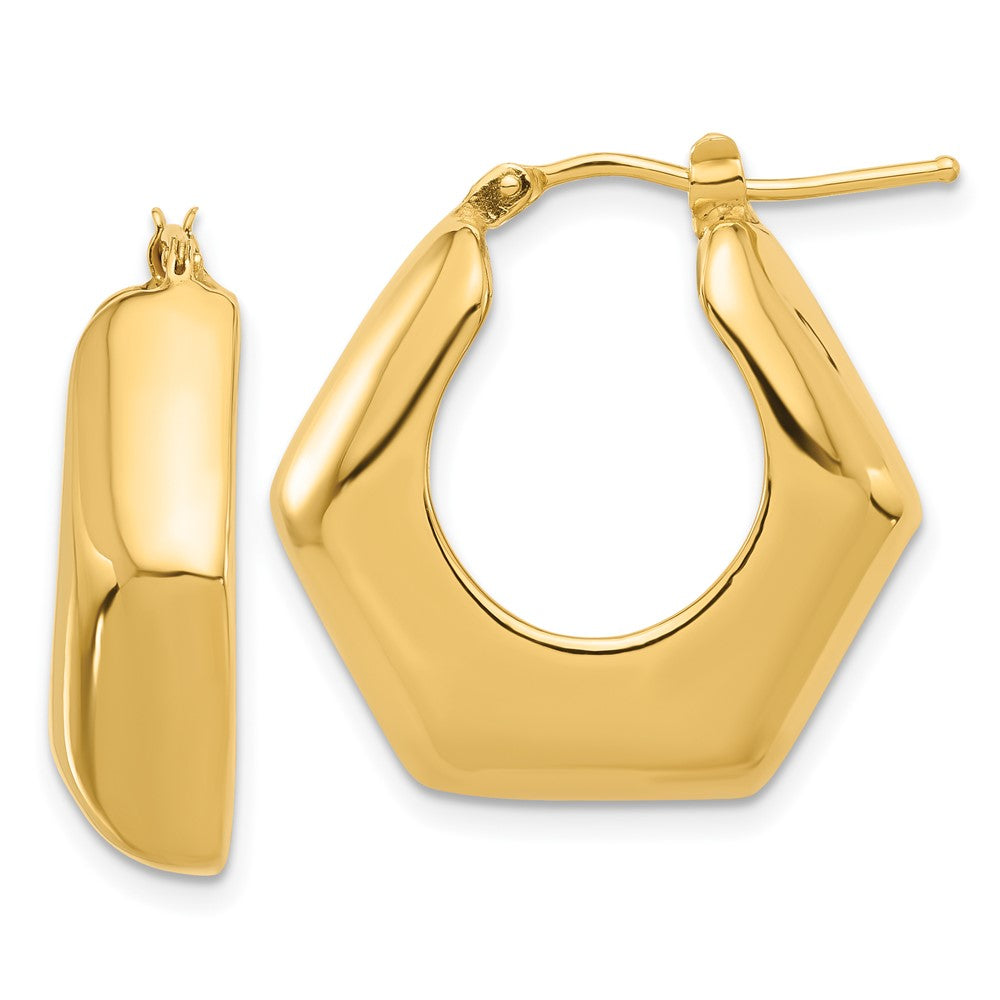 14k Yellow Gold 23.3 mm Polished Hoop Earrings (3.81 grams)