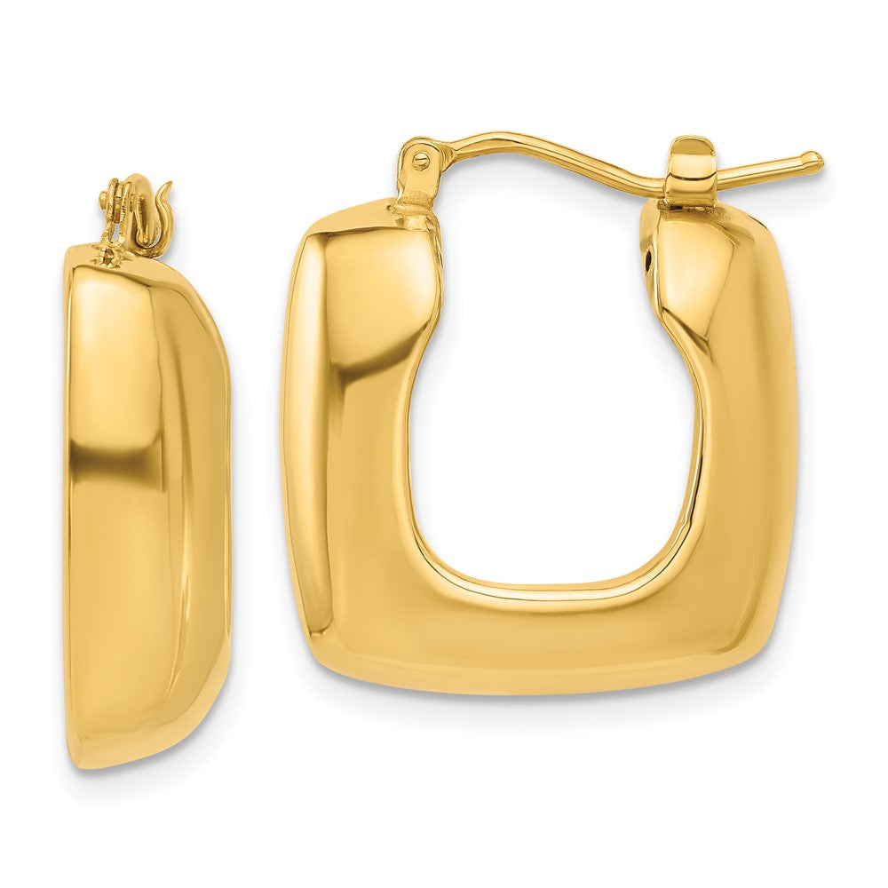 14k Yellow Gold 20.6 mm Polished Square Hoop Earrings (3.9 grams)