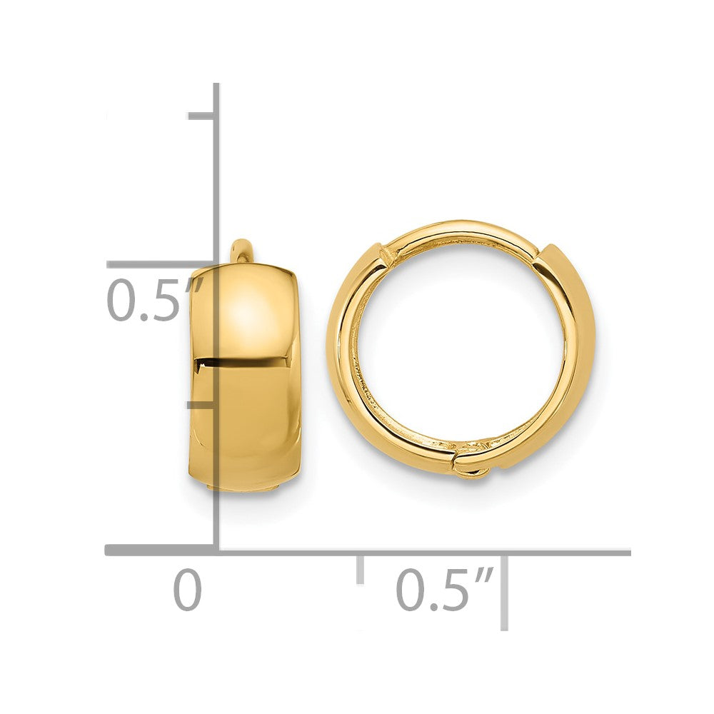 14k Yellow Gold 12 mm Hinged Huggie Hoop Earrings (1.8 grams)