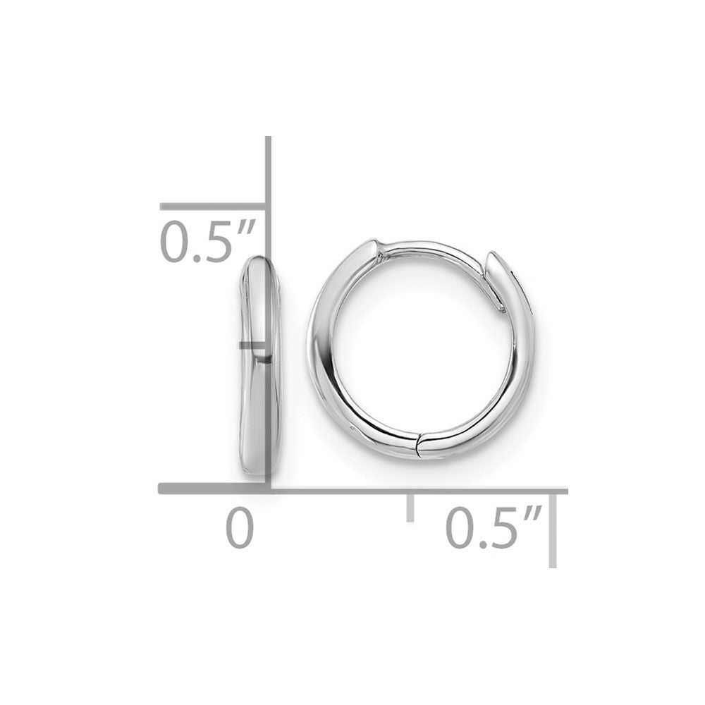 14k White Gold 10 mm Hinged Hoop Earrings (0.72 grams)