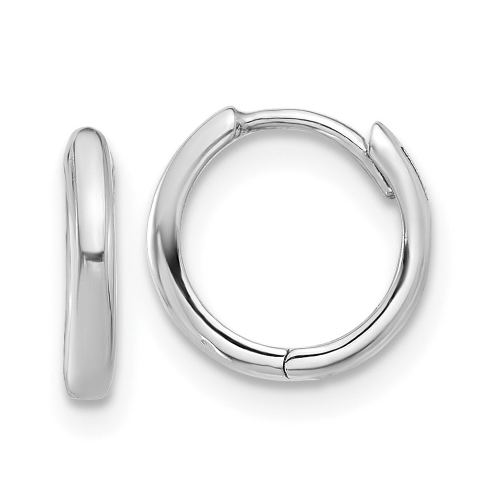14k White Gold 10 mm Hinged Hoop Earrings (0.72 grams)
