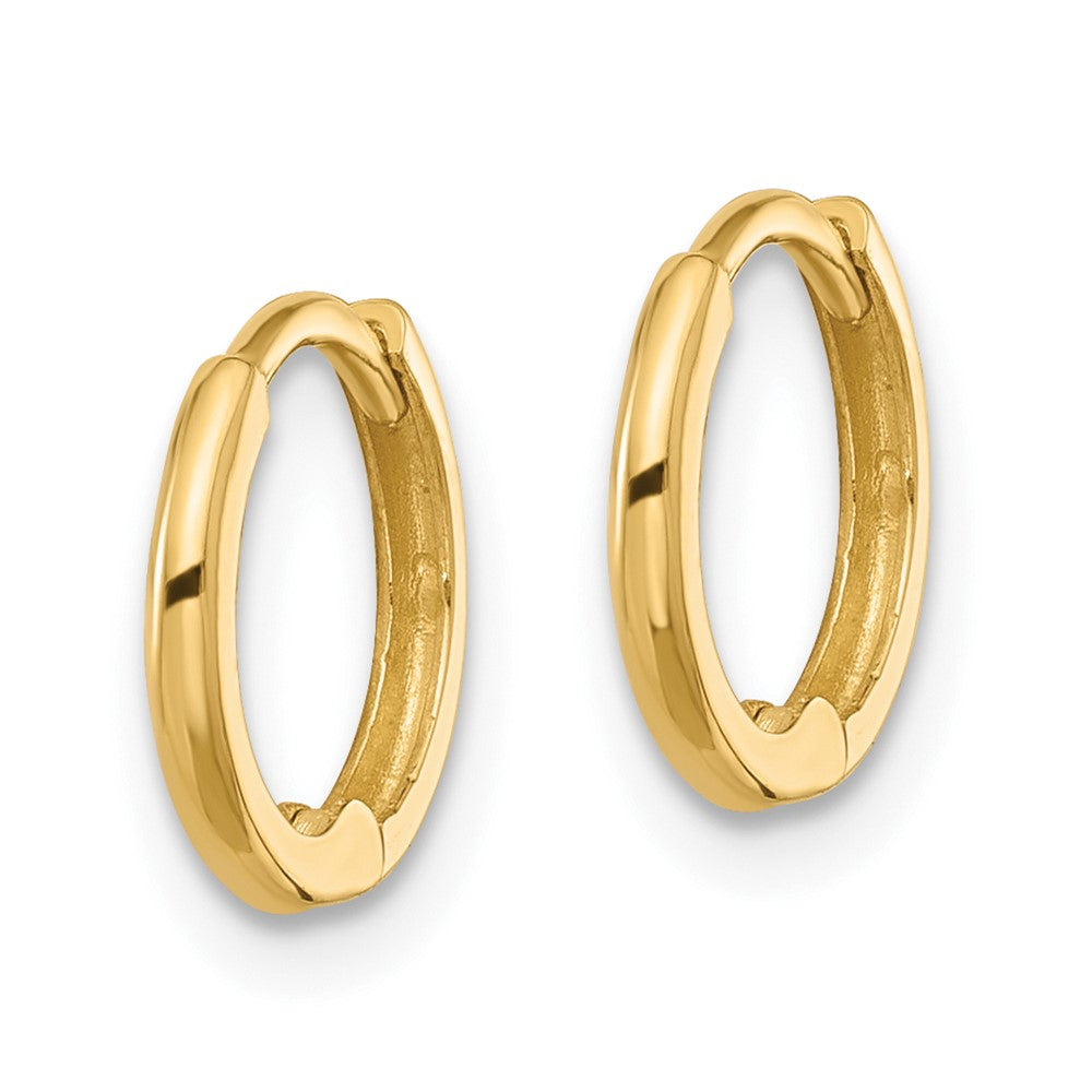 14k Yellow Gold 11 mm Hinged Huggie Hoop Earrings (0.7 grams)