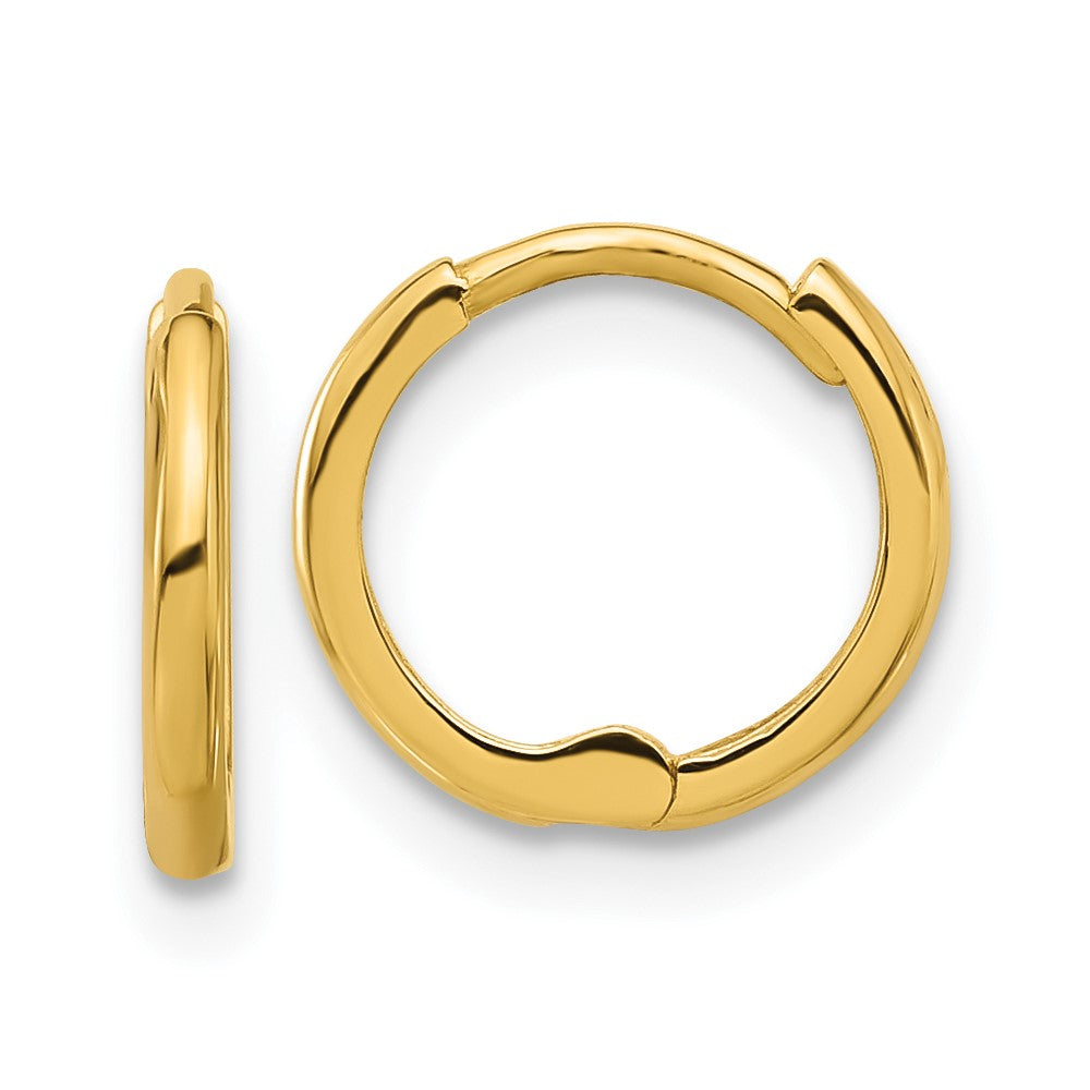 14k Yellow Gold 11 mm Hinged Huggie Hoop Earrings (0.7 grams)