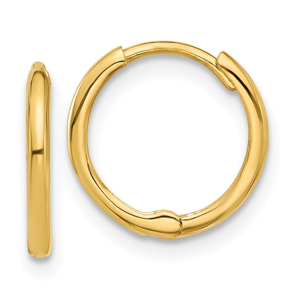 14k Yellow Gold 12.7 mm Hinged Huggie Hoop Earrings (0.86 grams)