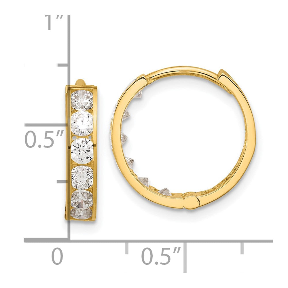 14k Yellow Gold 16.5 mm Huggie Hoop Earrings (2.06 grams)