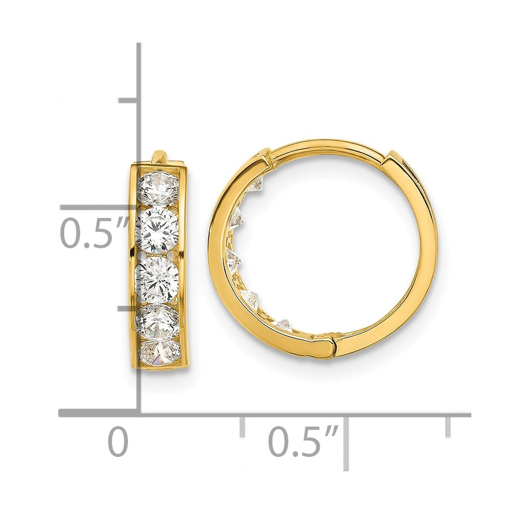 14k Yellow Gold 14.5 mm Huggie Hoop Earrings (1.81 grams)